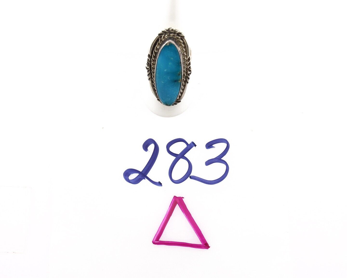 Navajo Ring 925 Silver Blue Turquoise Native Artist Signed Billy Eagle C.80s