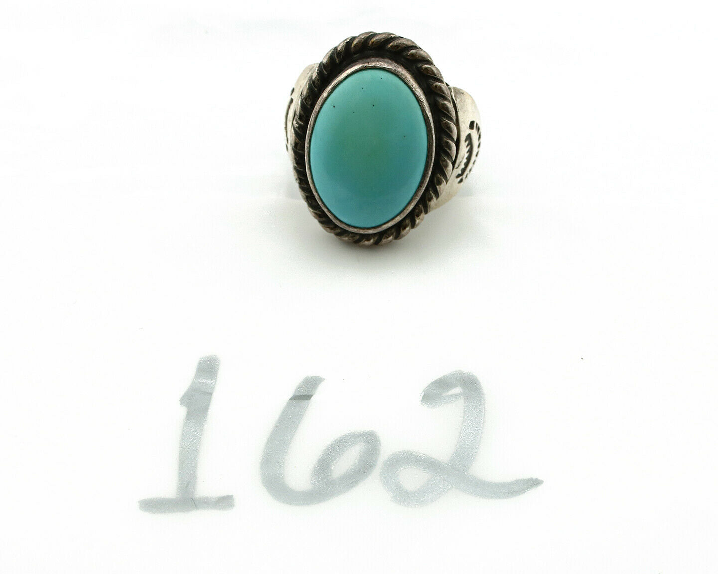 Navajo Ring .925 Silver Blue Turquoise Artist Signed Montoya C.80's