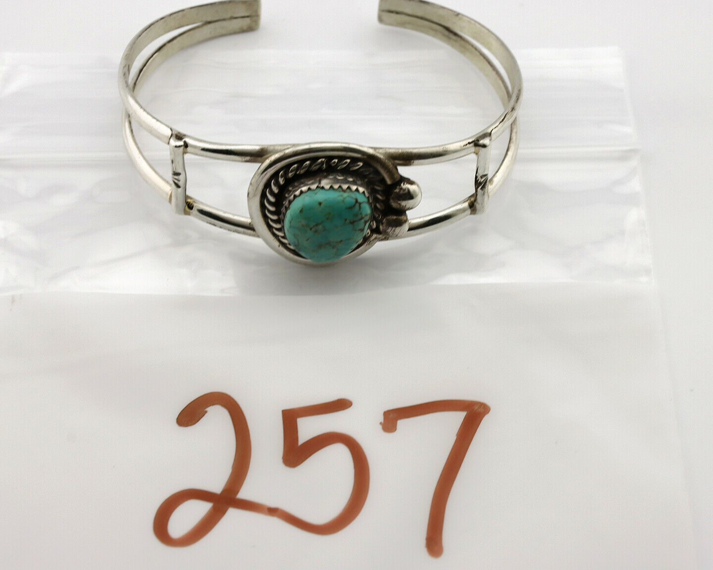 Navajo Bracelet .925 Silver Blue Spiderweb Turquoise Signed C Montoya 80's