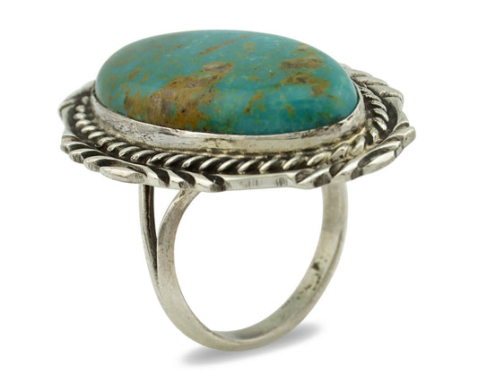 Navajo Ring .925 Silver Blue Southwest Turquoise Artist Billy Eagle C.80's