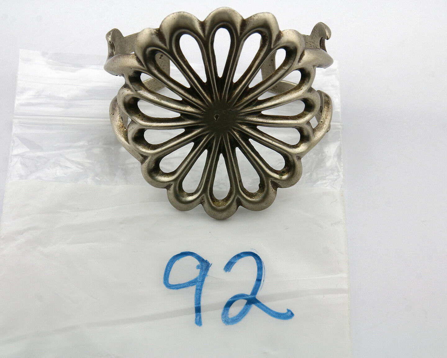 Navajo Sandcast Bracelet .925 Silver SOLID Artist Native American C.80's