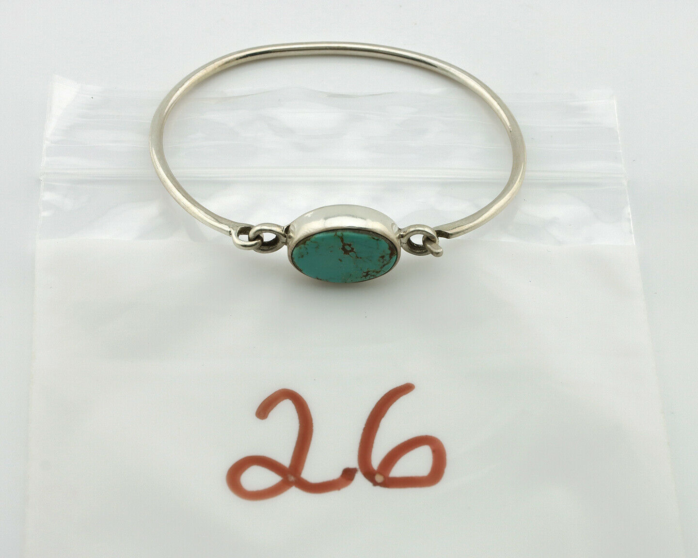 Navajo Bracelet .925 Silver Blue Arizona Turquoise Native American Artist C.90's