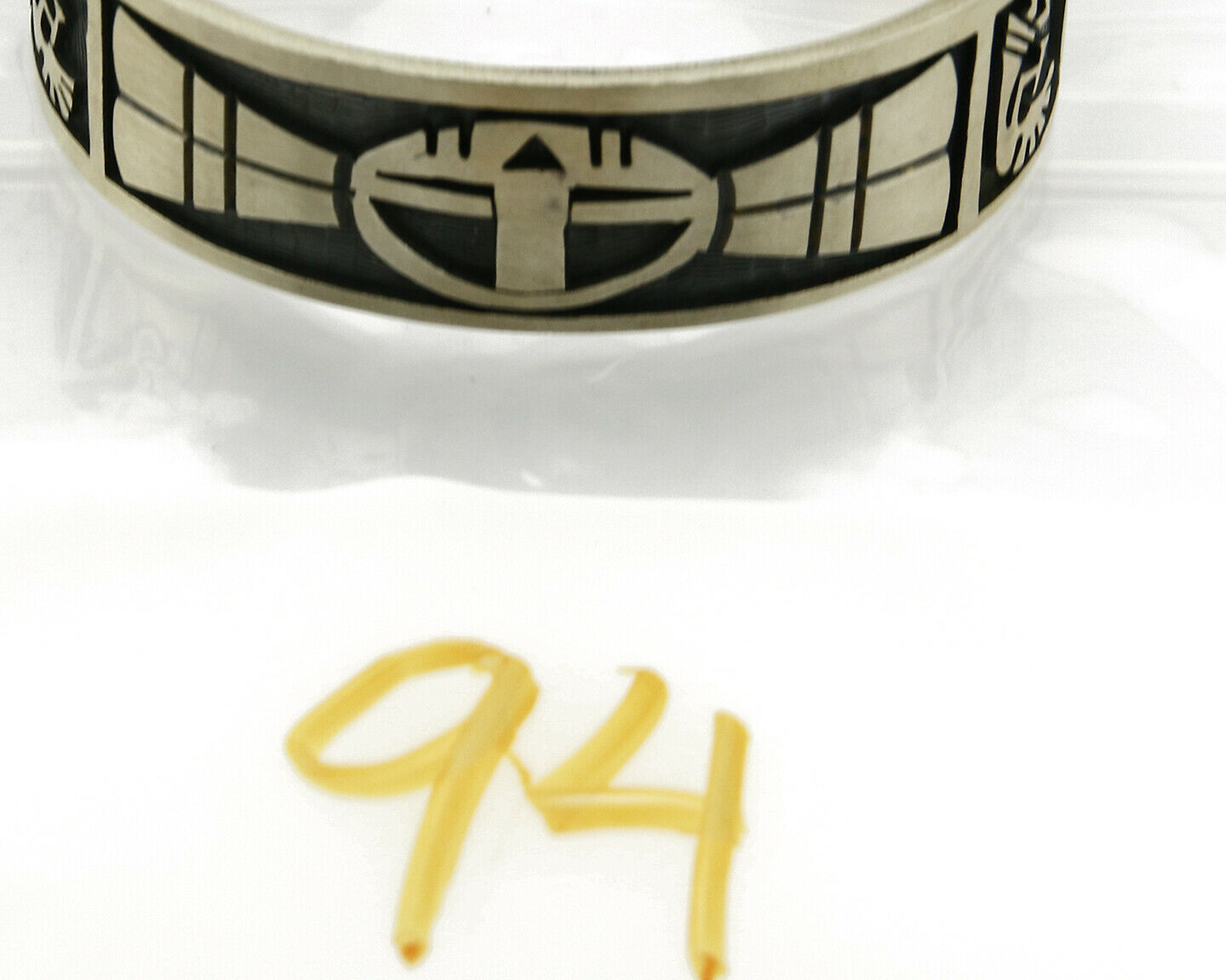 Hopi Bracelet .925 Silver Handmade Kokopelli Corn Overlay Cuff