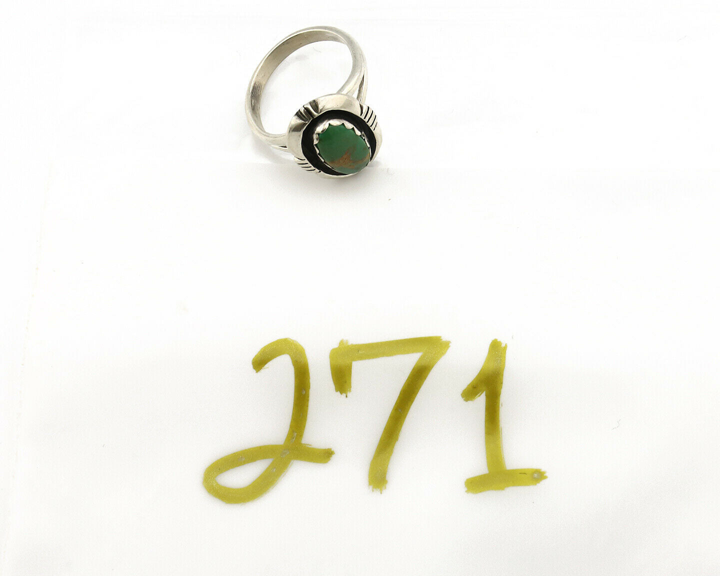 Navajo Ring .925 Silver Kingman Turquoise Handmade Native American Artist C.80's