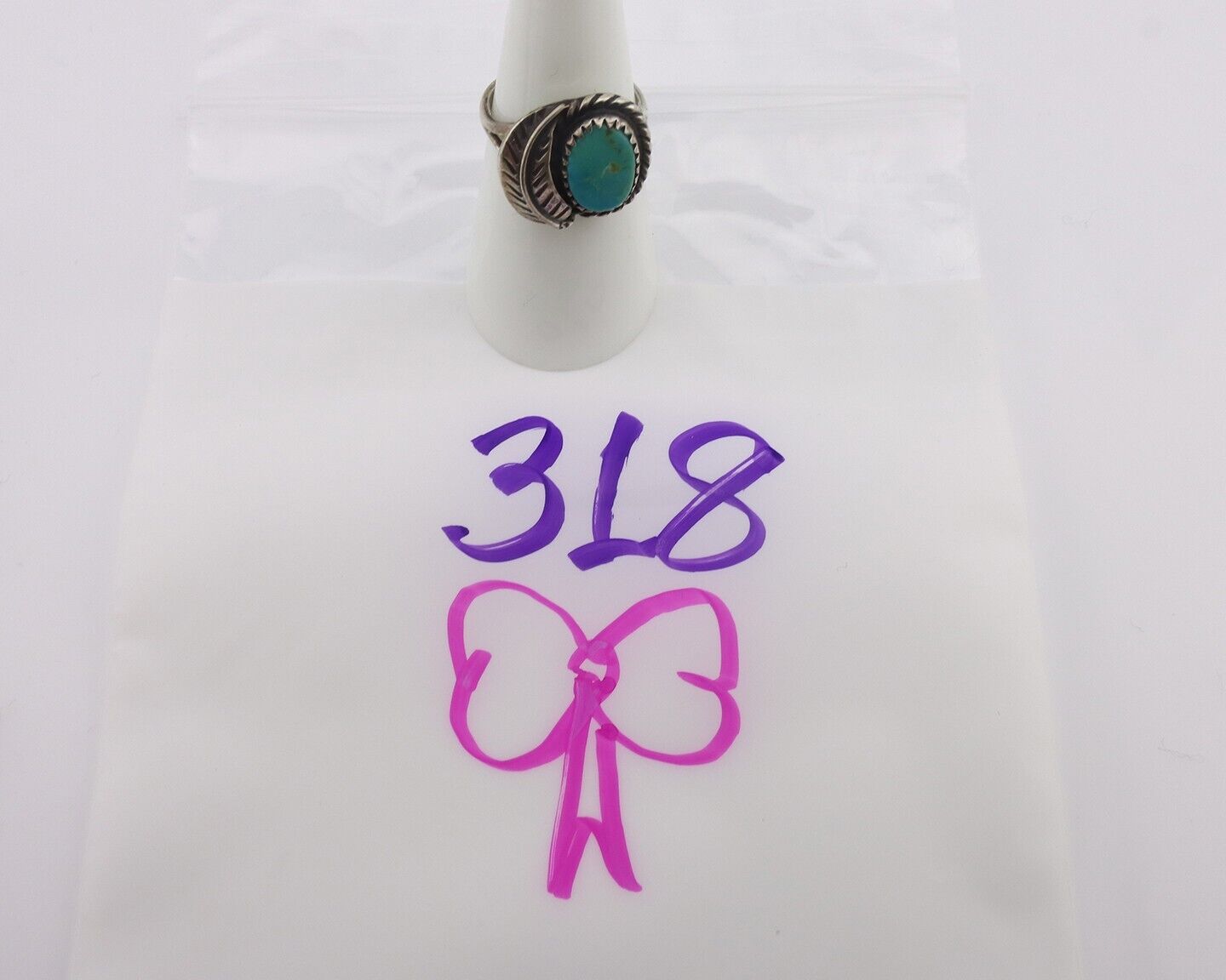 Navajo Handmade Ring 925 Silver Kingman Turquoise Native Artist C.80's