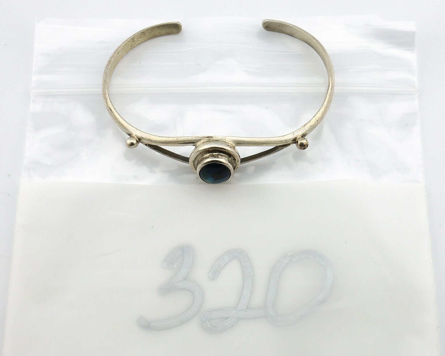 Navajo Bracelet .925 Silver Abalone Native American Artist C.90's