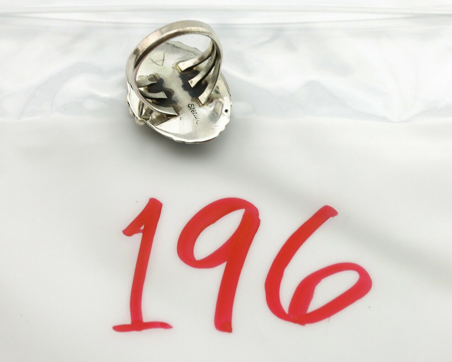 Navajo Ring .925 Silver Kingman Turquoise Native American Artist C.1980's