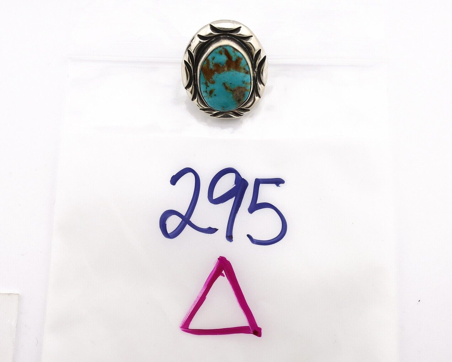 Navajo Ring 925 Silver Natural Blue Turquoise Native Artist Signed C Montoya C80