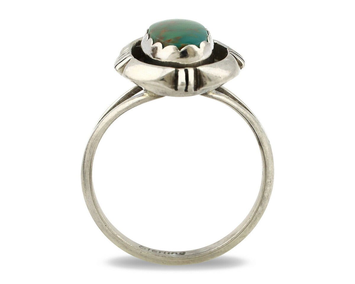 Navajo Ring .925 Silver Royston Turquoise Handmade Native American C.80's