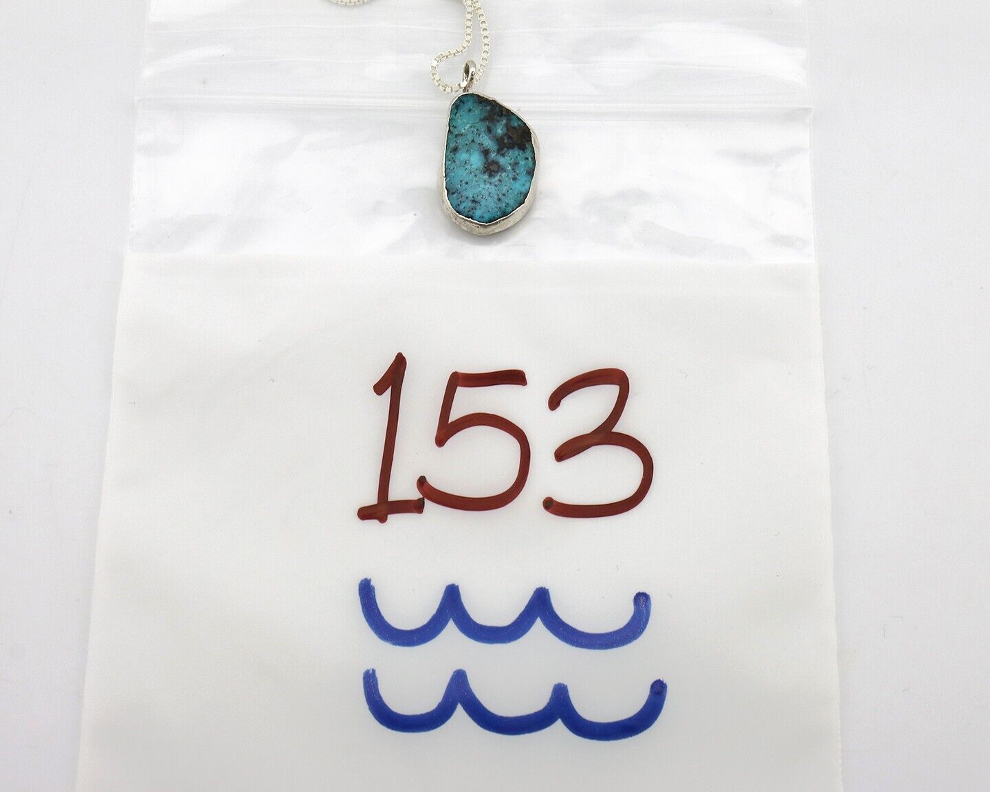 Navajo Handmade Necklace 925 Silver Blue Morenci Turquoise Native Artist C.80's