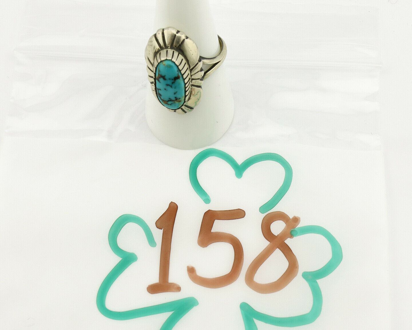 Navajo Ring .925 Silver Arizona Turquoise Signed M Montoya C.80's