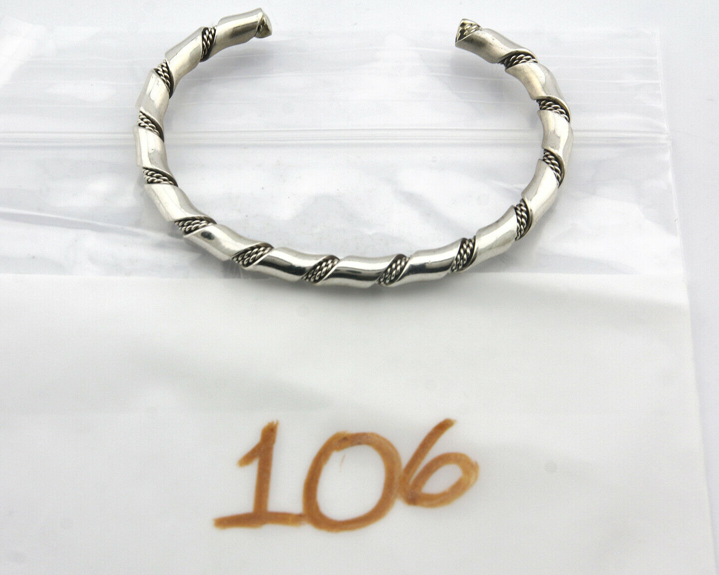 Navajo Bracelet .925 SOLID Silver Handmade Artist Tahe Circa Late 1980's