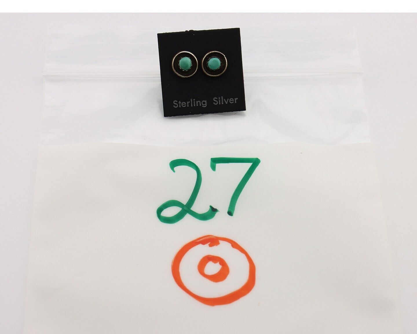 Zuni Earrings 925 Silver Natural Kingman Turquoise Native American Artist C.80's