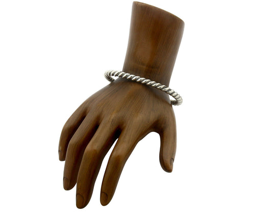 Navajo Bracelet .925 SOLID Silver Handmade Artist Tahe Circa Late 1980's