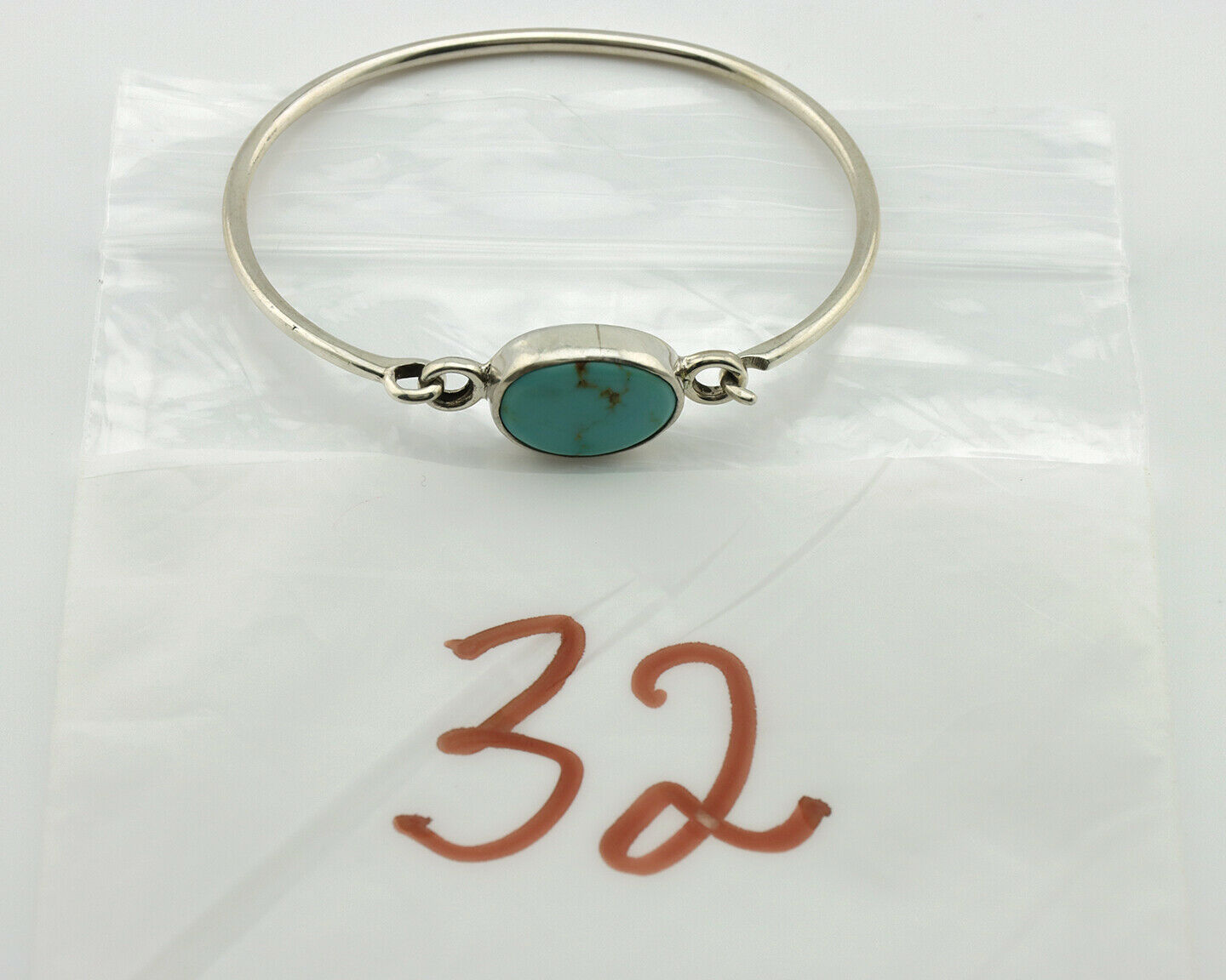 Navajo Bracelet .925 Silver Blue Arizona Turquoise Native American Artist C.90's