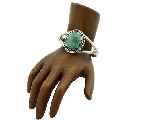 Navajo Bracelet .925 Silver Southwest Turquoise Signed Apache Manufacturing C80s
