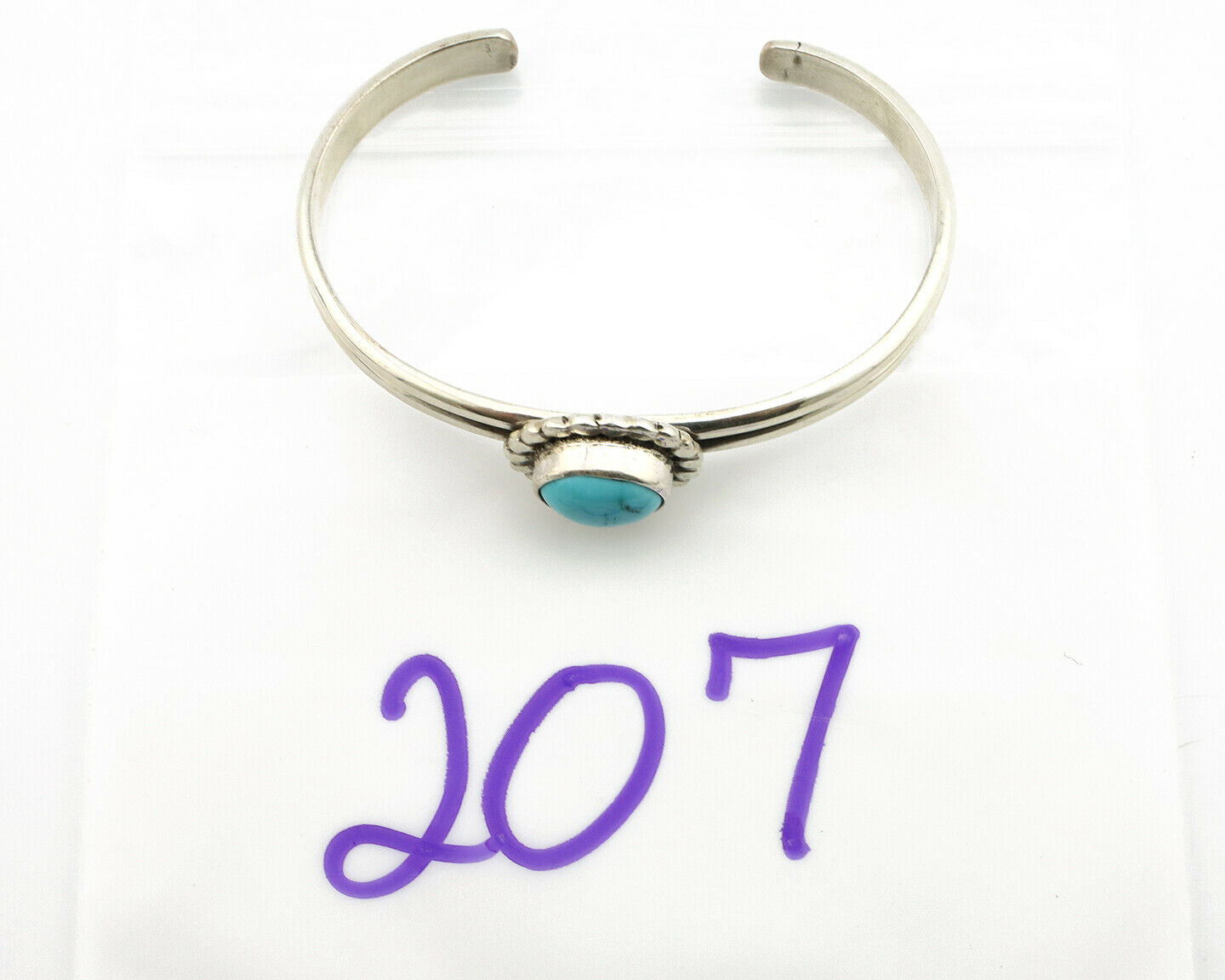 Navajo Bracelet .925 Silver Sleeping Beauty Turquoise Native American C.90's
