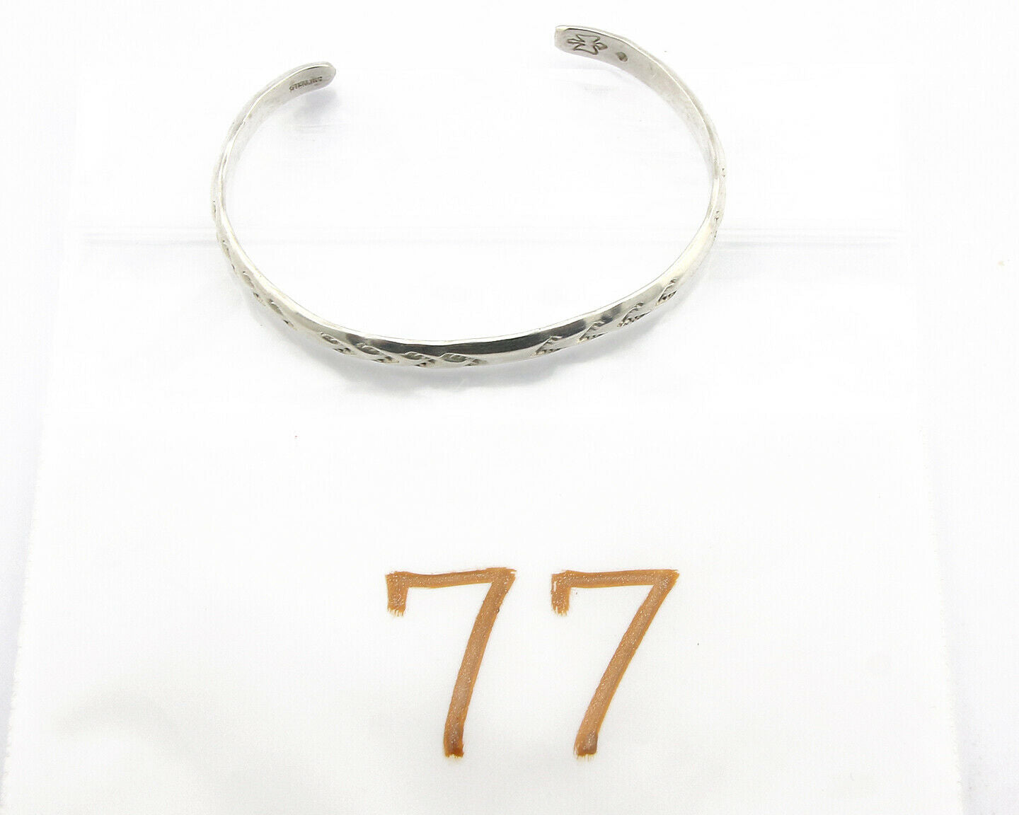 Navajo Bracelet .925 Silver Hand Stamped Arrow Head Artist Montoya C.80's