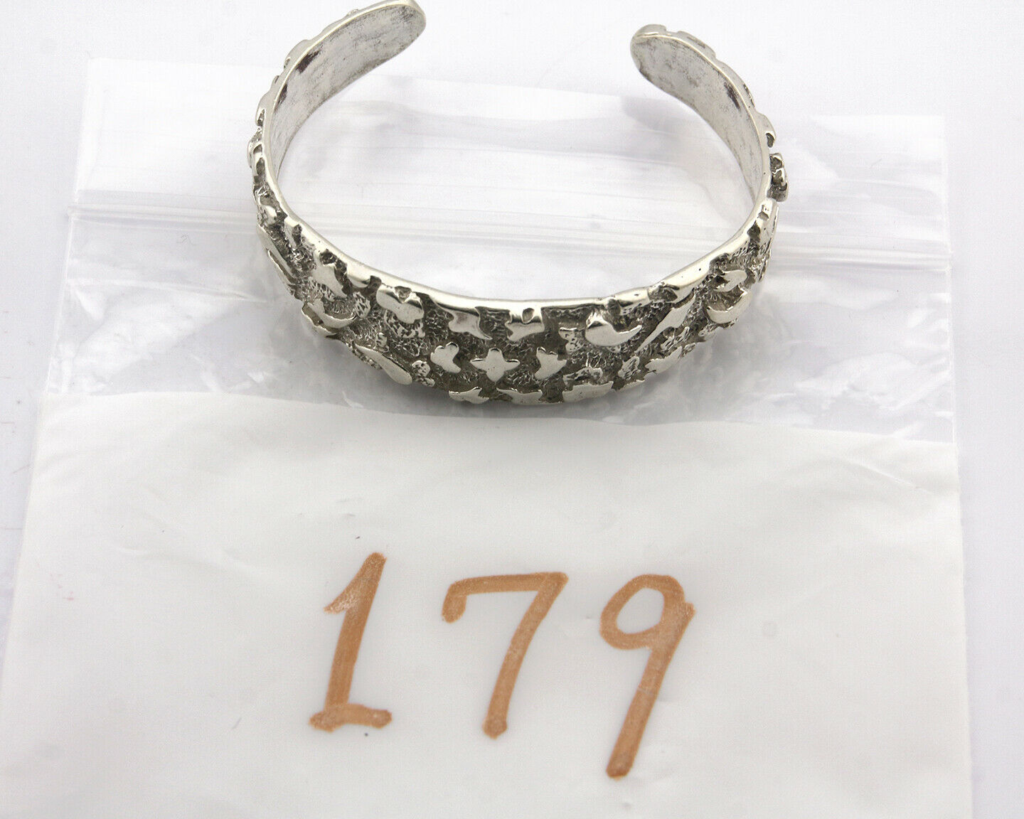 Navajo Bracelet .925 Silver Hand Stamped Arrow Head Signed Montoya C.80's