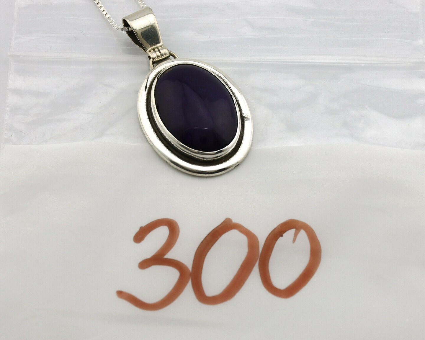 Navajo Necklace .925 Silver Natural Sugilite Apache Manufacturing C.80's