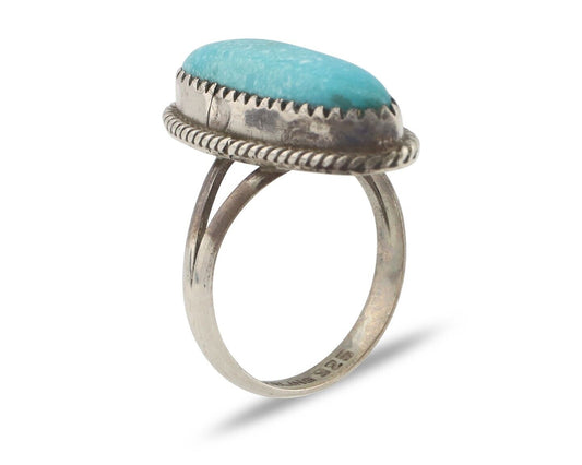 Navajo Handmade Ring 925 Silver Blue Southwest Turquoise Native Artist C.80's
