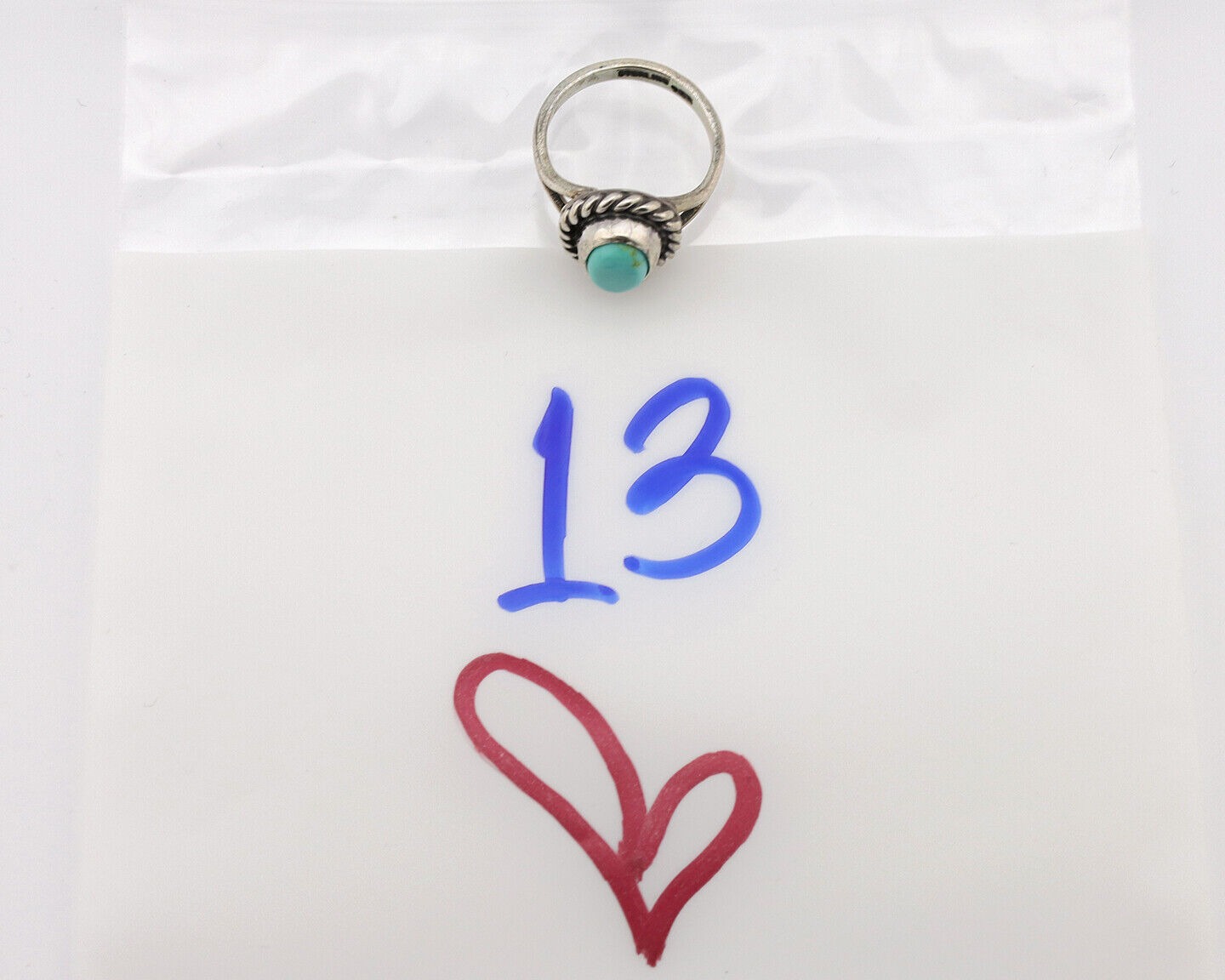 Navajo Ring .925 Silver Kingman Turquoise Artist Signed Gecko C.80's