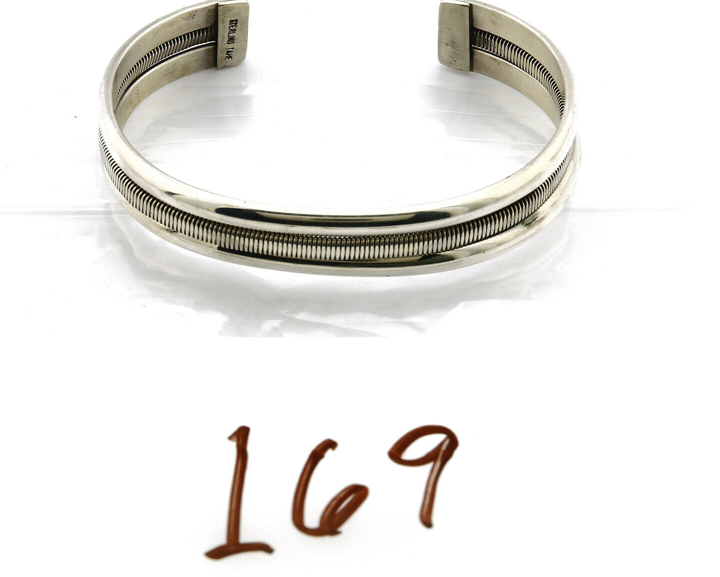 Women's Navajo Bracelet .925 Silver Handmade Cuff Signed TAHE C.1980's