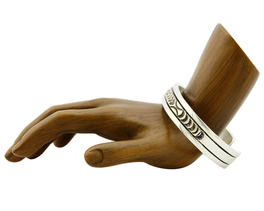 Women's Navajo Bracelet 14k SOLID Gold .925 Silver Signed Delgarito