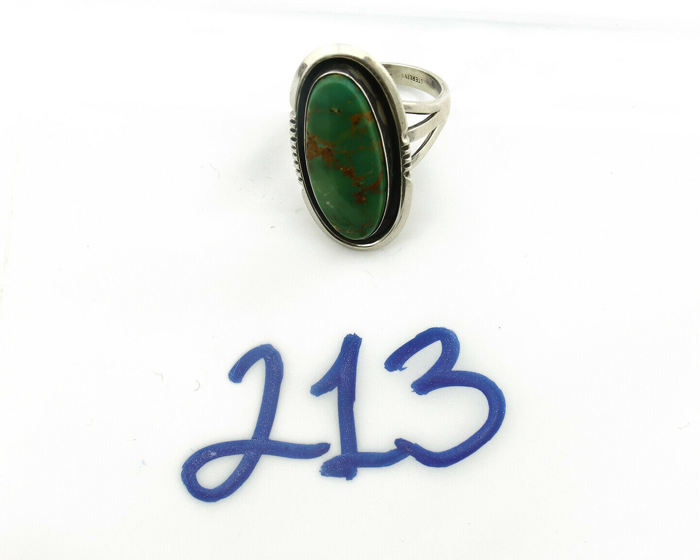 Navajo Ring .925 Silver Royston Turquoise Artist Native American C.80's