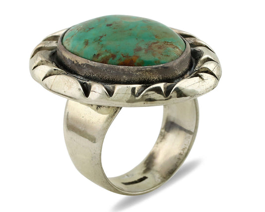 Navajo Ring 925 Silver Turquoise Mountain Artist Signed C Montoya C.80's