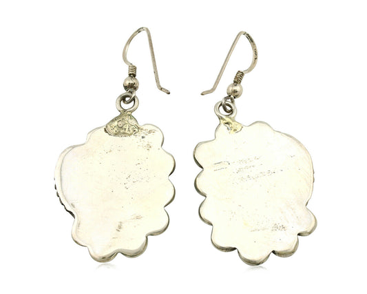 Navajo Earrings .925 Silver Kingman Turquoise Native American Artist C.80's