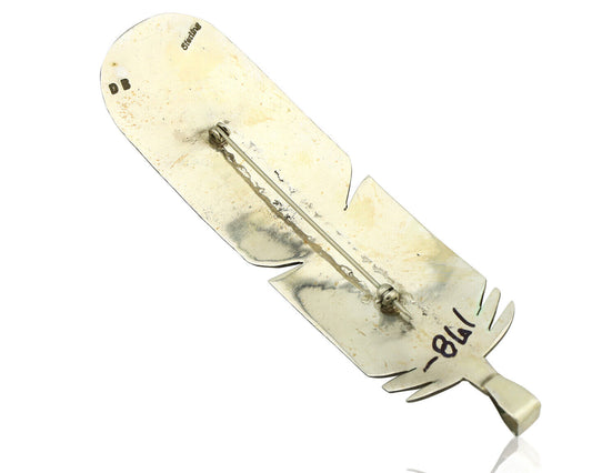 Navajo Hair Clip Barrette 925 Silver Hand Stamped Native Artist Signed BD C.80's
