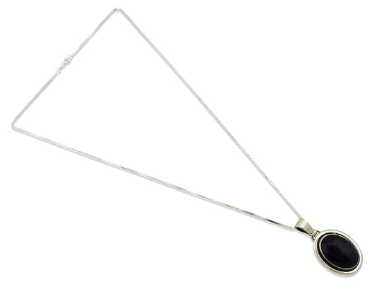 Navajo Necklace .925 Silver Natural Sugilite Apache Manufacturing C.80's