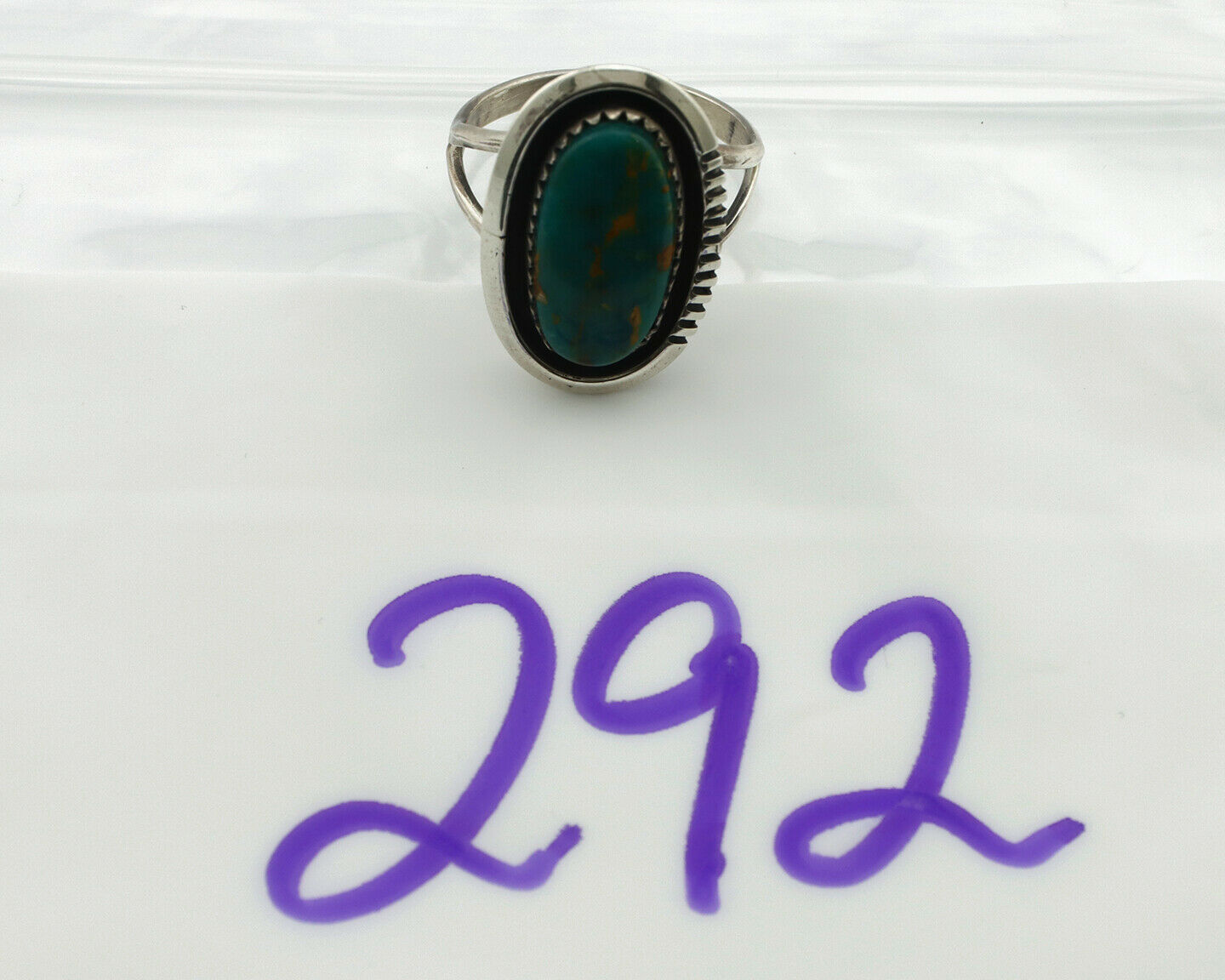 Navajo Ring .925 Silver Blue Turquoise Native American Artist Handmade C.80's