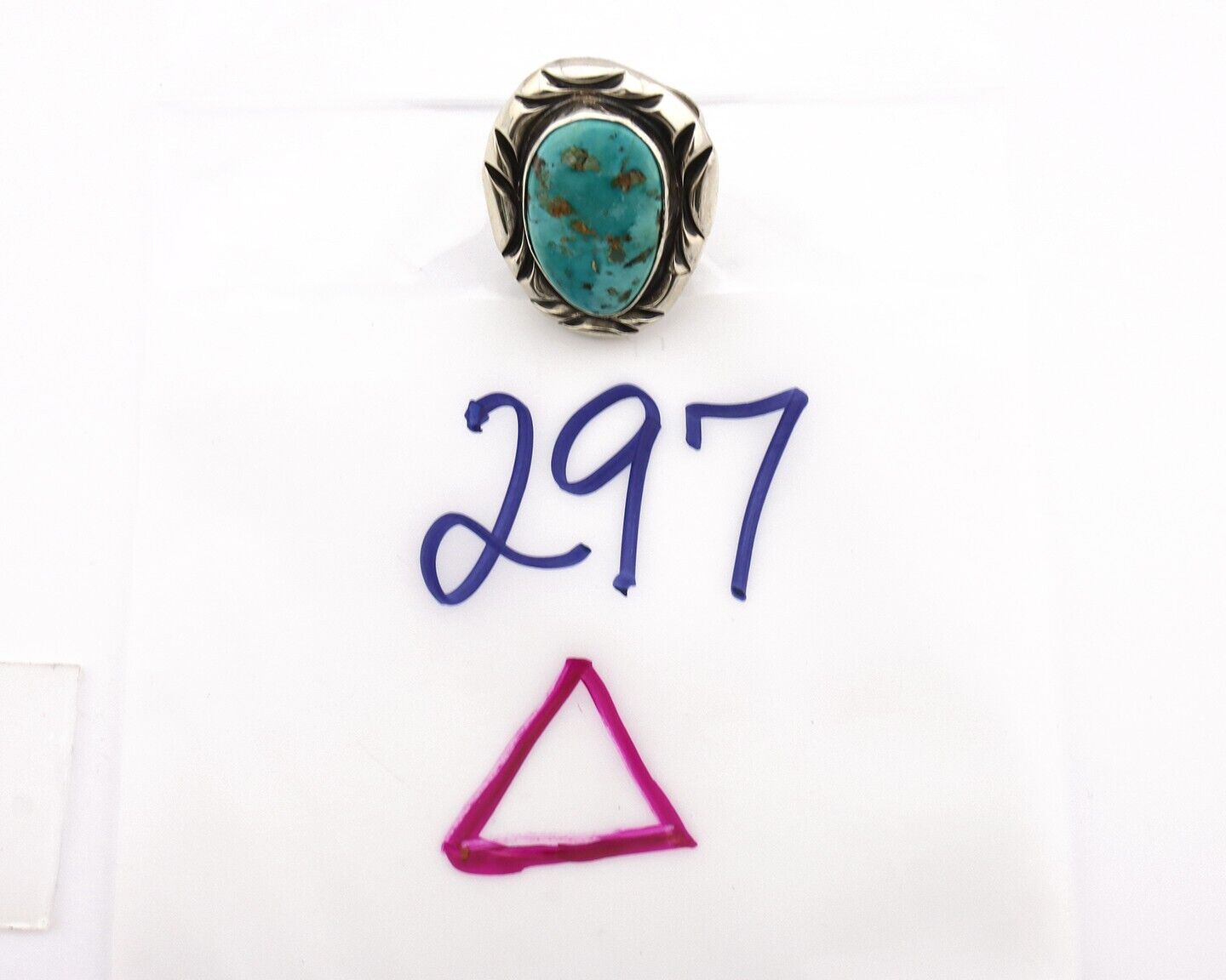 Navajo Ring 925 Silver Natural Blue Turquoise Native Artist Signed C Montoya C80