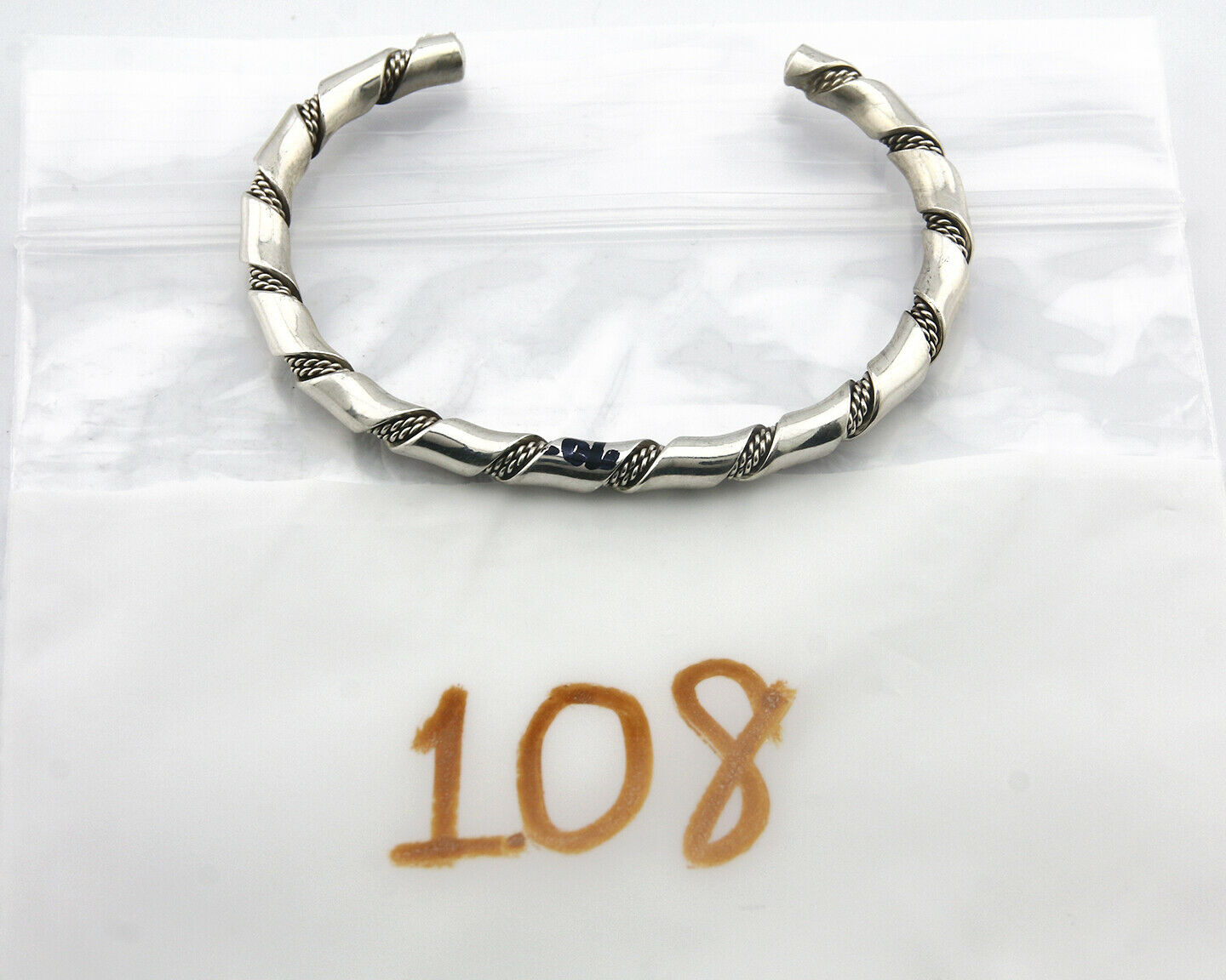 Navajo Bracelet .925 SOLID Silver Handmade Artist Tahe Circa Late 1980's