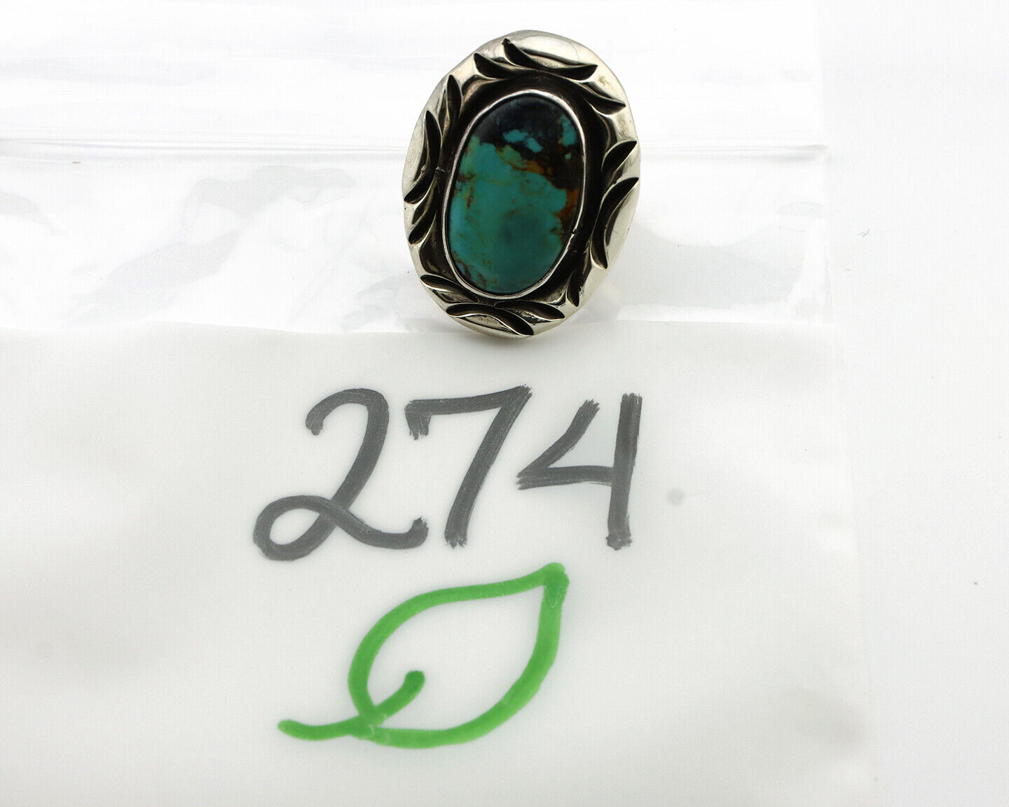 Navajo Ring 925 Silver Turquoise Mountain Artist Signed C Montoya C.80's