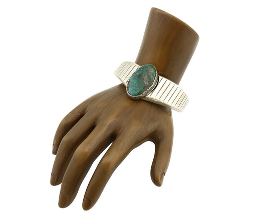 Women's Navajo .925 Silver Spiderweb Turquoise Native American Artist C.80's