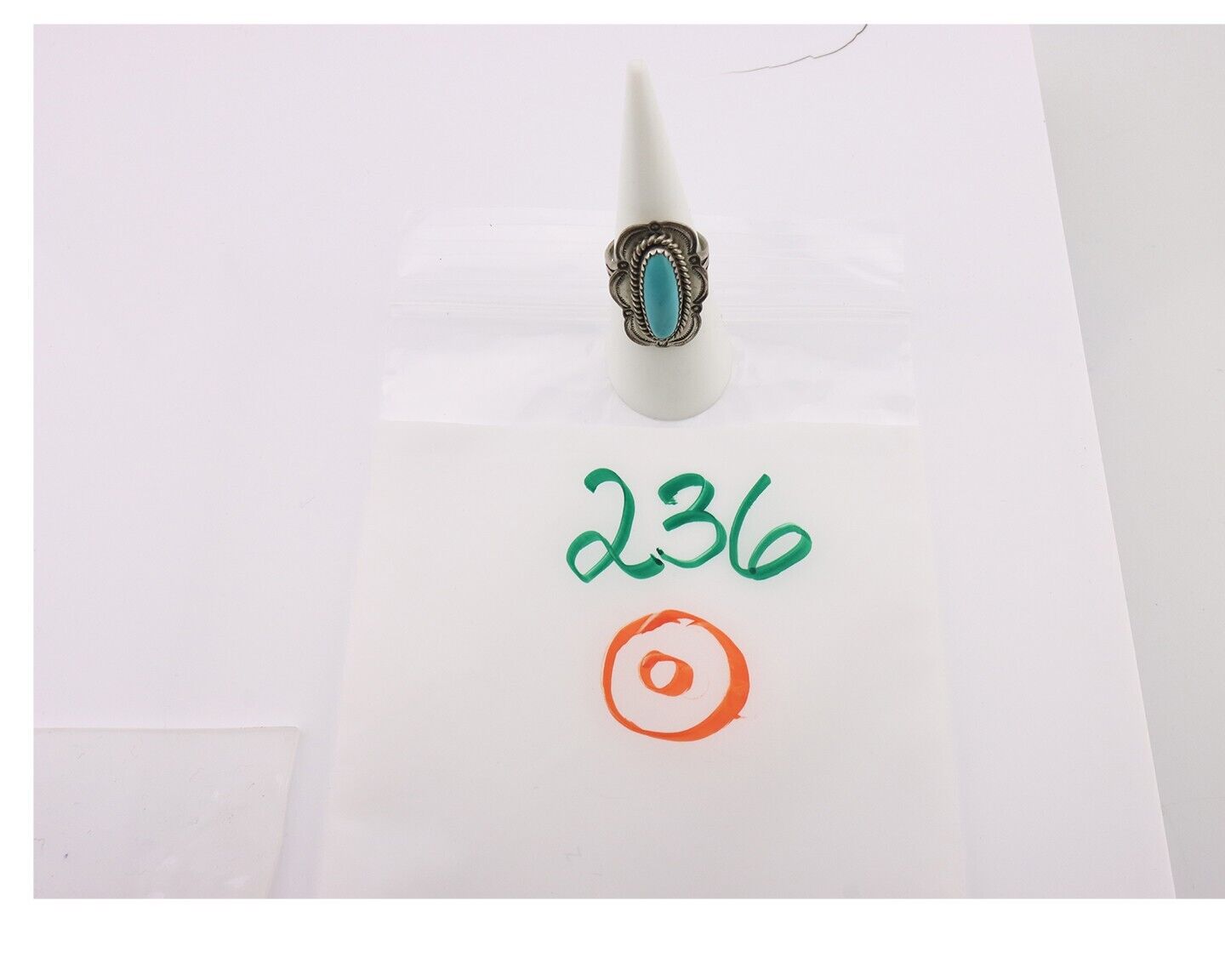 Navajo Ring .925 Silver Manassas Turquoise Native American Artist C.80's
