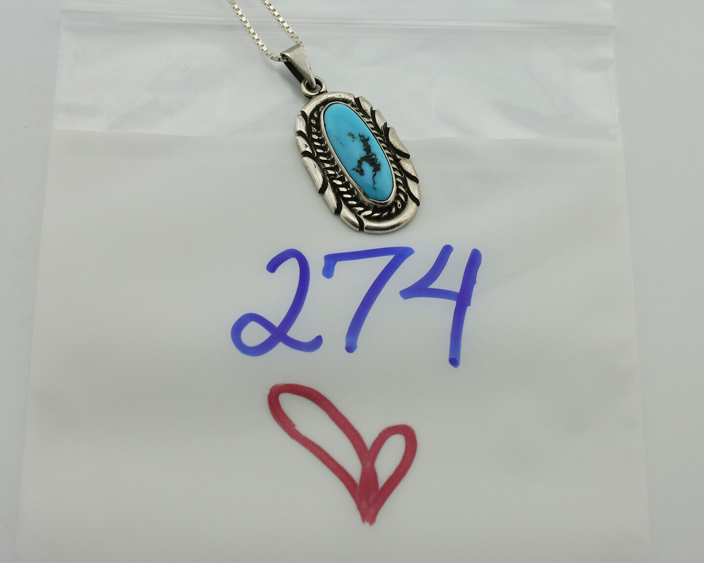 Navajo Necklace .925 Silver Sleeping Beauty Turquoise Signed M Montoya C.80's