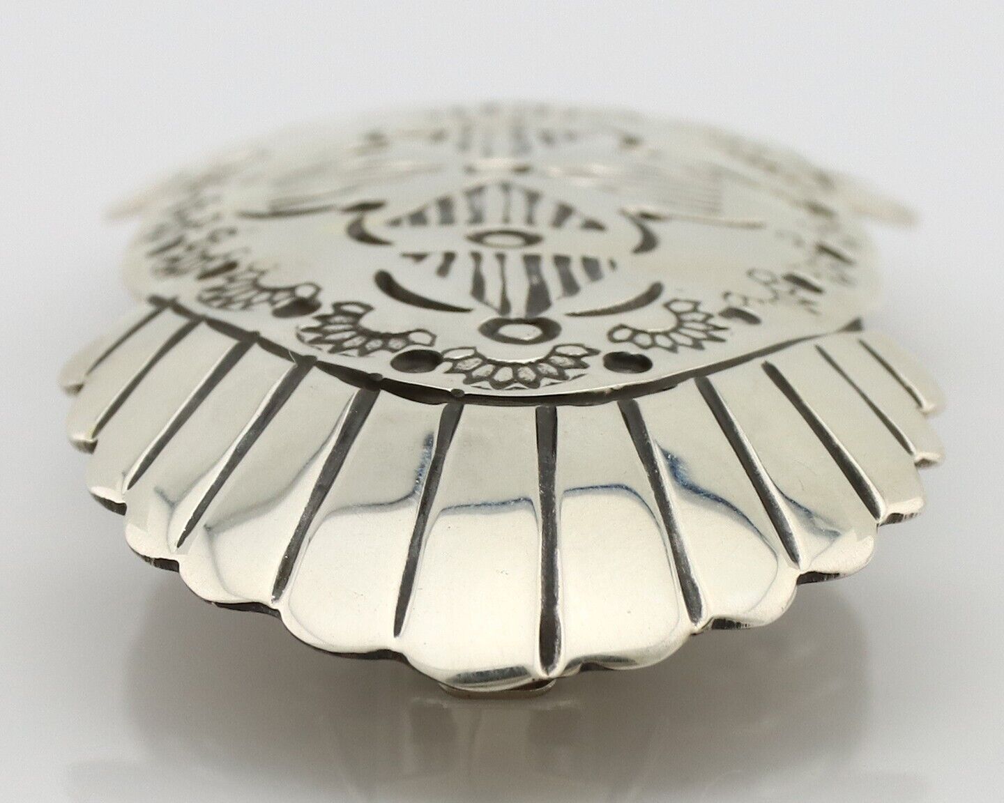 Women's Navajo Hair Clip Hand Stamped 925 Silver Artist Signed C Montoya C.80's