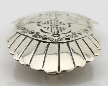 Women's Navajo Hair Clip Hand Stamped 925 Silver Artist Signed C Montoya C.80's