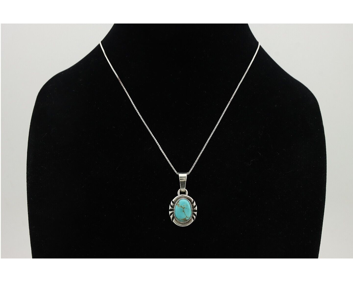 Navajo Necklace 925 Silver Arizona Turquoise Handmade Signed Gecko C.90's