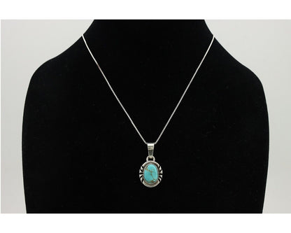 Navajo Necklace 925 Silver Arizona Turquoise Handmade Signed Gecko C.90's