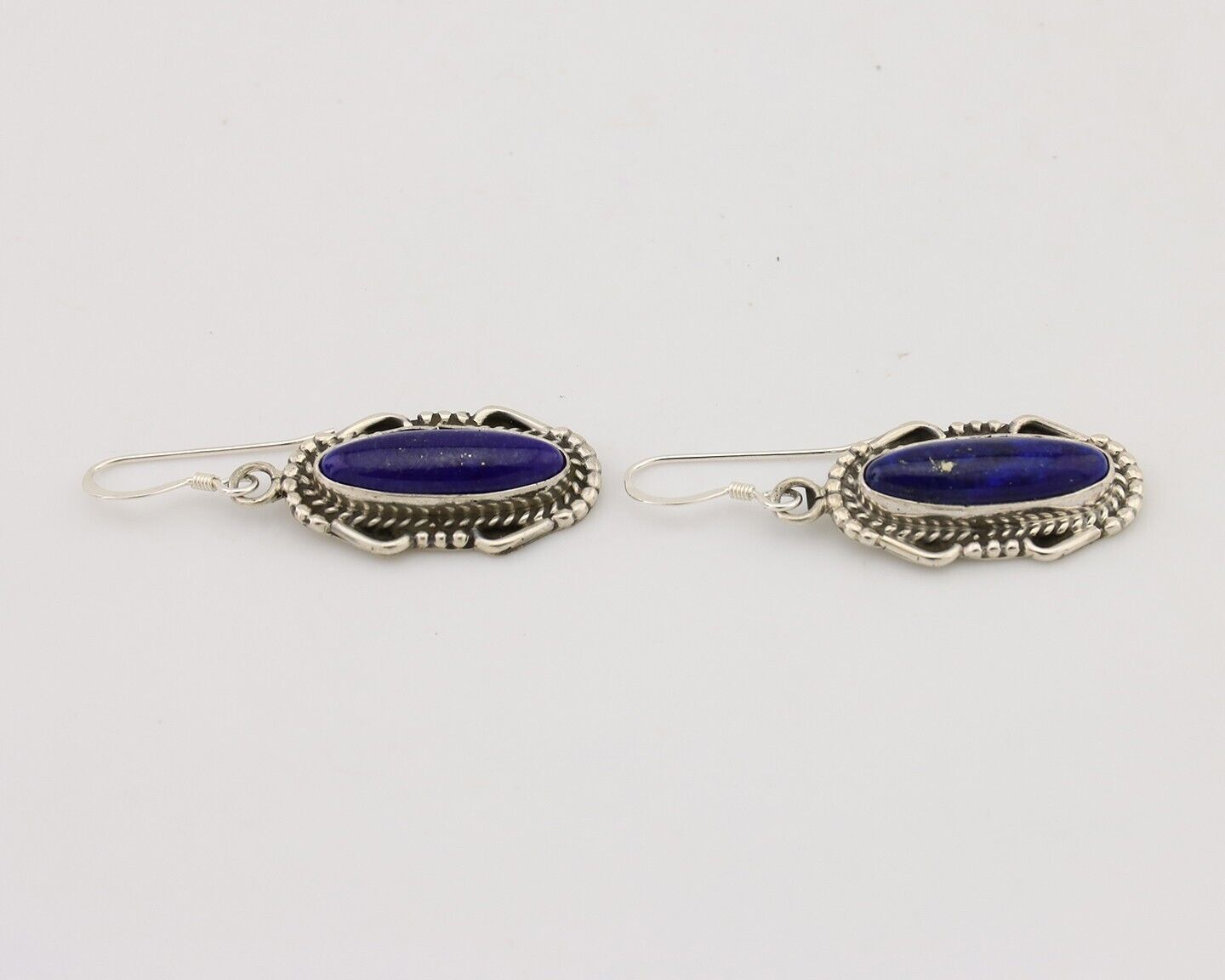 Navajo Dangle Earrings 925 Silver Lapis Lazuli Native American Artist C.80's