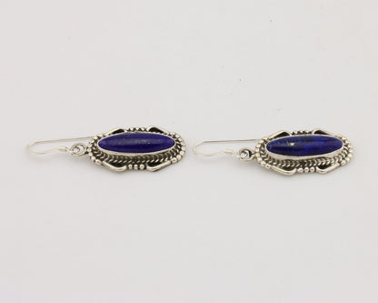Navajo Dangle Earrings 925 Silver Lapis Lazuli Native American Artist C.80's