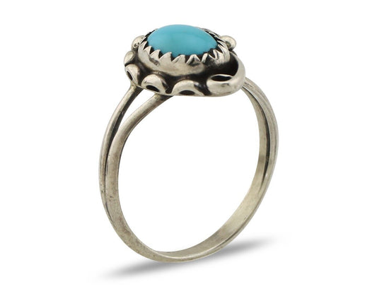Navajo Ring 925 Silver Turquoise Artist Signed SkyStone Creations C.80's