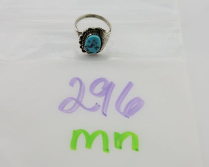 Navajo Ring 925 Silver Natural Blue Turquoise Native American Artist C.80's