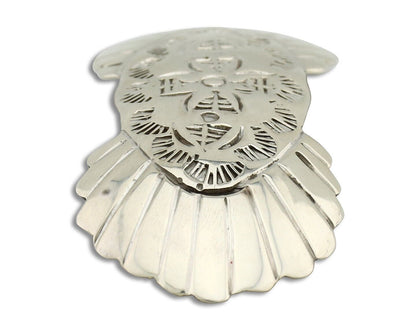 Women's Navajo Hair Clip Hand Stamped 925 Silver Artist Signed C Montoya C.80's