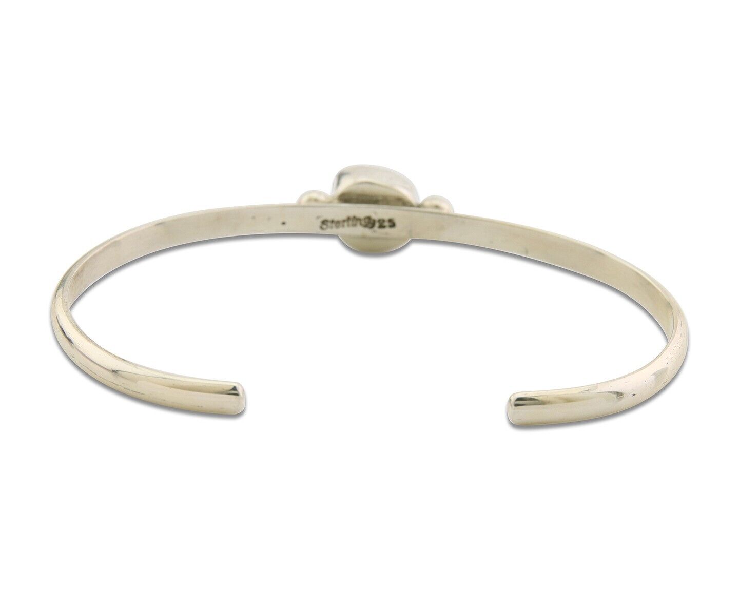 Navajo Bracelet .925 Silver Natural Red Coral Cuff Native American Artist C.80's